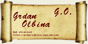 Grdan Olbina vizit kartica